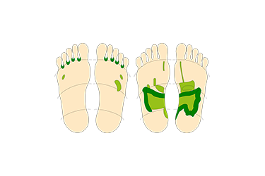 Lehrvideo-Illustration zur Fußreflexzonenmassage